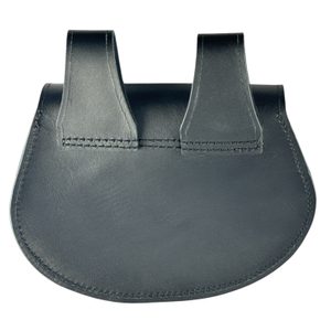 MEDIEVAL LEATHER BAG WITH ANTLER, black
