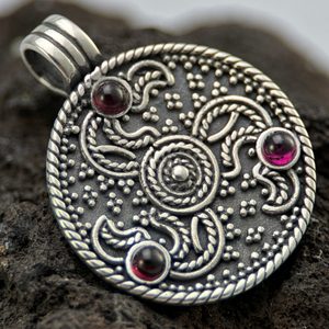 Eagle Heads, Triskele, Anglo-Saxon pendant, sterling silver