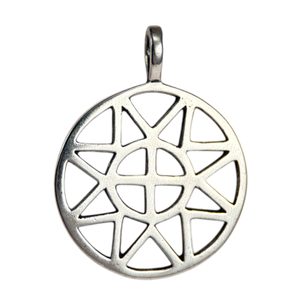 SUN and CROSS, small, silver pendant