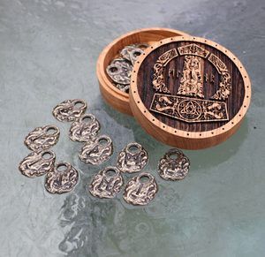 AMULET RUNES - Futhark and box, set, zinc