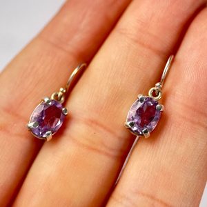 Silver earrings with amethyst, Ag 925/1000