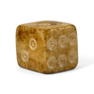 Bone Roman dice - yellow