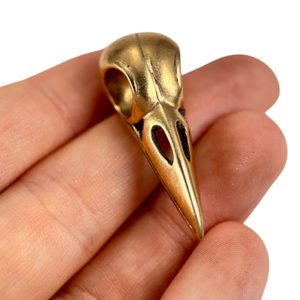 SKULL OF A CROW, bronze pendant