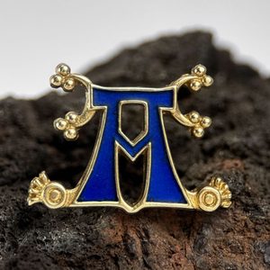 Medieval decorative belt rivet, France, 14th century brass