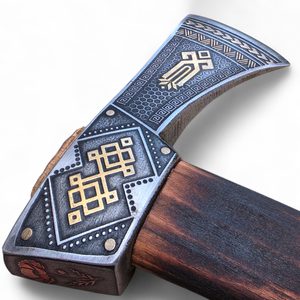 Hache de berger dorée, motifs ukrainiens, Transcarpatie