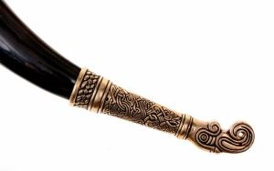 Anglo-Saxon drinking horn handle, bronze