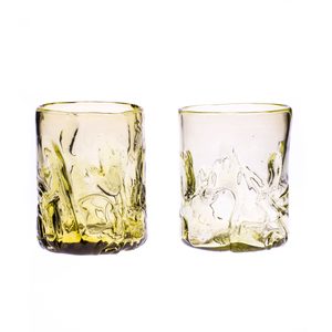 WHISKEY GLASS SET, 2 glasses, green forrest
