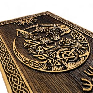 Celtic wolf, wooden wall picture 21x30cm