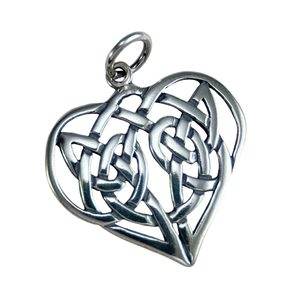 Coeur celtique, pendentif, argent