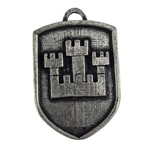 PRAGUE, armoiries médiévales dans un bouclier, XIVe siècle, zinc