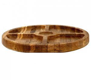 Assiette de service en chêne 4+1