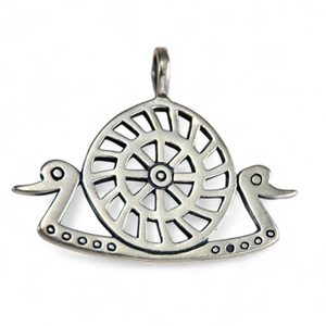 PENSEUR AVEC SOLEIL, Âge du bronze, pendentif en argent