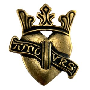 HEART WITH CROWN - bronze pendant