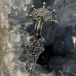 Early Medieval FIBULA, sterling silver brooch