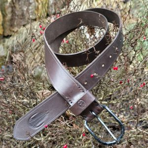 Leather belt with forged buckle, Trilobit
