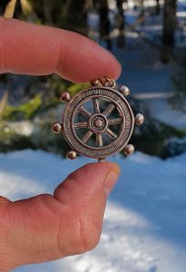 Steering Wheel, massive bronze pendant