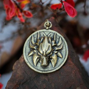 WHITE WOLF, PENDANT, ZINC ANTIQUE BRASS - ALL PENDANTS, OUR PRODUCTION{% if kategorie.adresa_nazvy[0] != zbozi.kategorie.nazev %} - JEWELLERY - BRONZE, ZINC{% endif %}