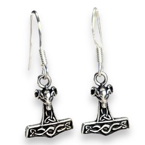 THOR's HAMMER, silver Earrings