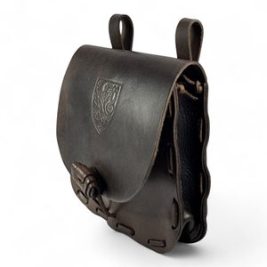 Leather medieval satchel with coat of arms - Bohemia