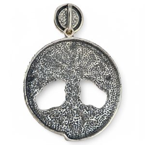 CELTIC OAK sacred Tree of Life Pendant silver and MOLDAVITE