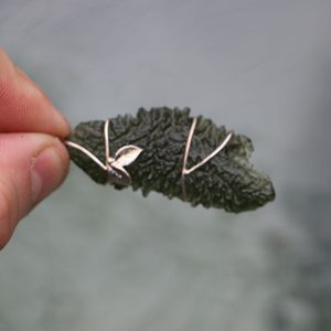 KALINA, MOLDAVITE, silver pendant Ag 925