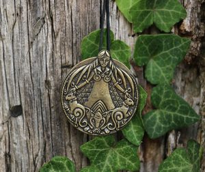 FREYA Viking Pendant zinc, antique brass