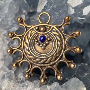 DEVANA, Slavic sun amulet, bronze lapis