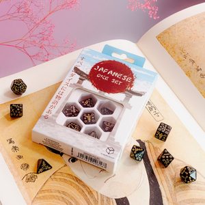 Japanese Dice: Deep Night Firefly, RPG dice set