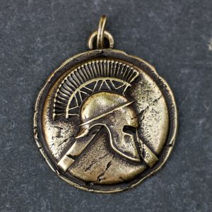 SPARTA, Spartan warrior, pendant, zinc, ant.brass
