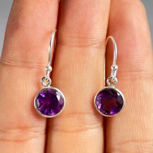 CLEOPATRA, silver earrings, amethyst, Ag 925/1000