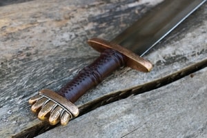 GORM, Viking Sword Petersen Type O, bronze, silver wire