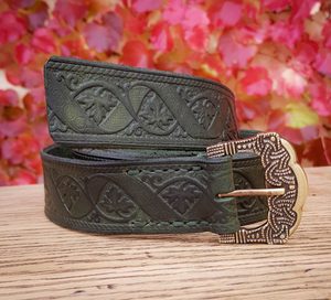 VINUM, Gokstad Belt, green, leather