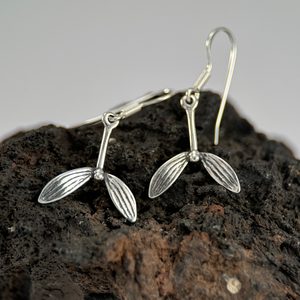 Druid Mistletoe, earrings, silver