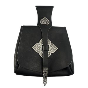 Vikinská kožená brašna, Birka, černá