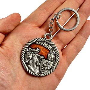 King Premysl Otakar II, key ring, zinc, enamel