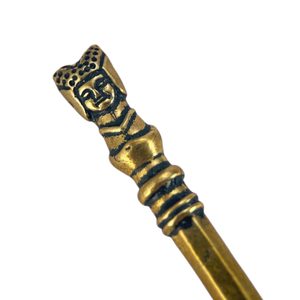 Mittelalterliche Gabel mit Jungfrau, Messing