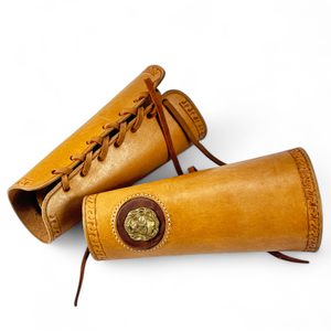 GLADIATOR - lion's head, leather bracers