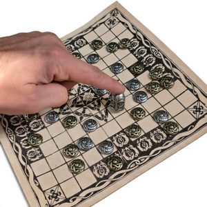 HNEFATAFL or Tafl, Viking Board Game - leather and stones