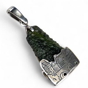 PRAGA, Moldavite, vltavín, silver 925/1000
