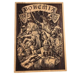 PREMYSL OTAKAR II - Bohemia, wall decoration, wood 32x46cm