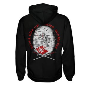 N'abandonnez jamais, Sweat à capuche à fermeture éclair