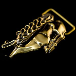 Scythian deer, belt buckle, brass