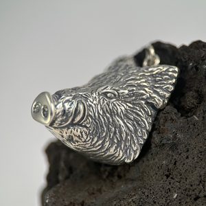 SANGLIER - pendentif, argent massif