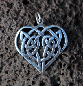 Coeur celtique, pendentif, argent