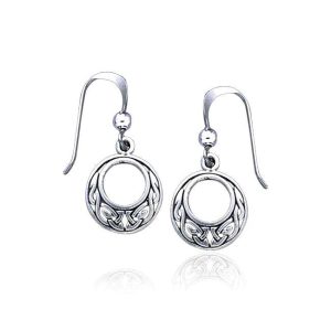 ROUND KNOTTED EARRINGS, silver