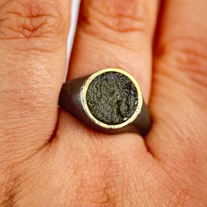 Theodoricus Silver MOLDAVITE Ring