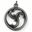Gothic Triskelion - cathedral window, pendant, zinc