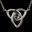 TRIQUETRA, Necklace, Moldavit, silver