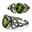 NŒUD CELTIQUE, bague en argent, péridot Ag 925/1000