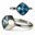 ARTCIC, ring, blue topaz, silver 925/1000